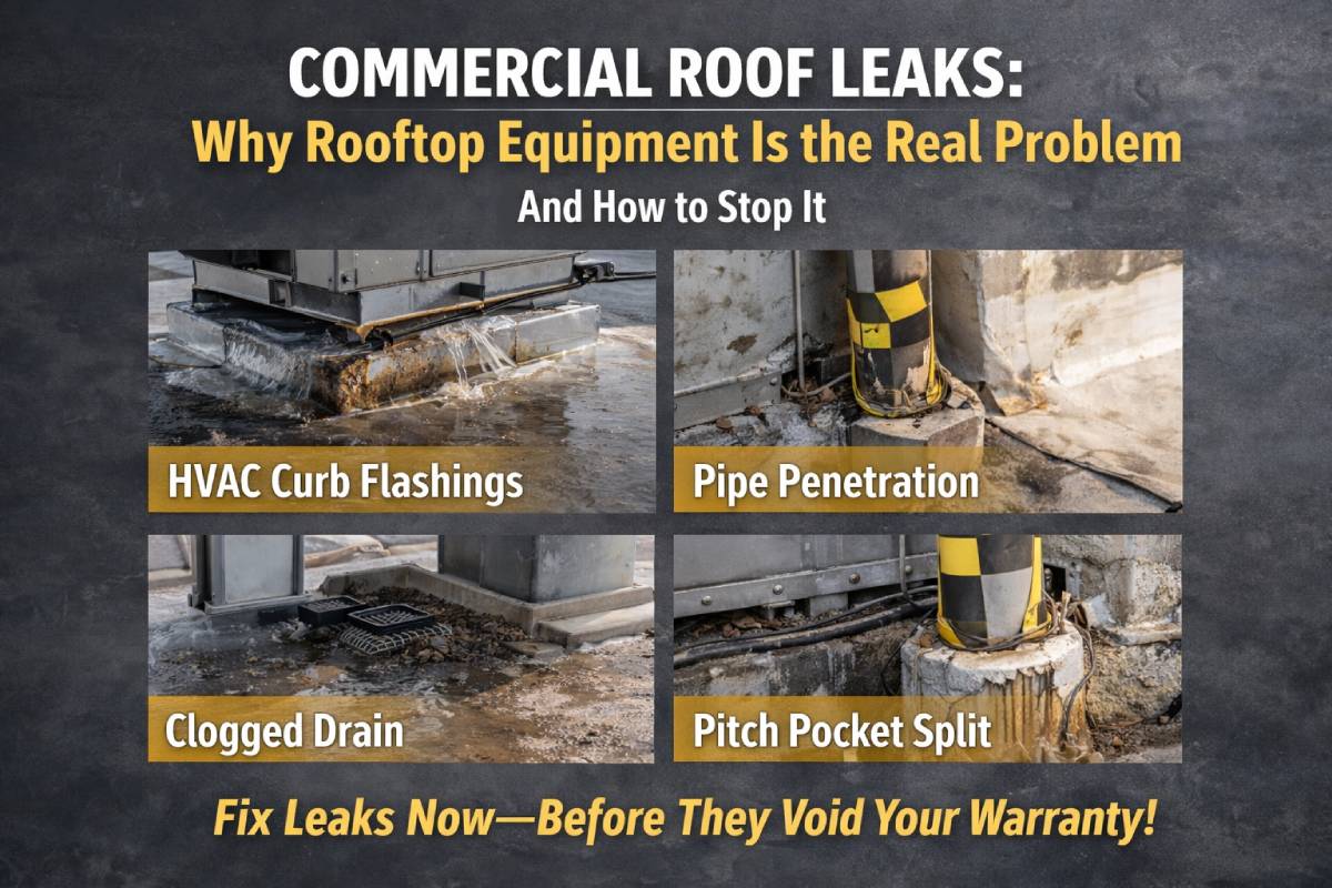 Commercial Roof Leaks Commercial Roof Leaks Around Rooftop Equipment
